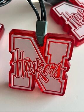 Vintage 98 "N" NCAA Nebraska 'Huskers' Logo String 20 Red Fairy Lights 2"x2"